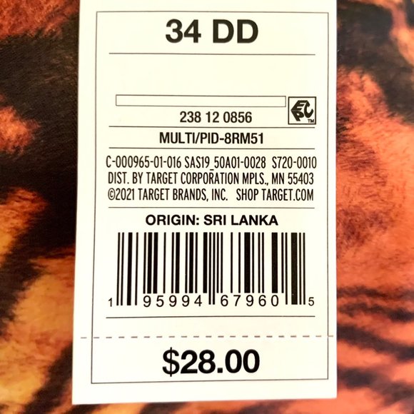 Shade & Shore Tiger Print Triangle Bikini Top Bathing Swim 34D 34DD 36C 36D - Picture 10 of 13